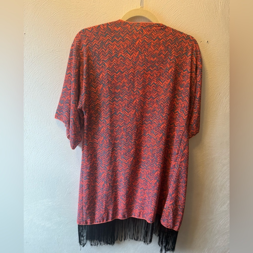 LuLaRoe Zigzag Fringe Kimono Cardigan Boho Festival Layer S - Picture 3 of 6
